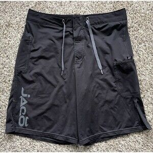 Jaco MMA Shorts Mens 32 Black Training Fighting Jiu Jitsu Drawstring Grappling